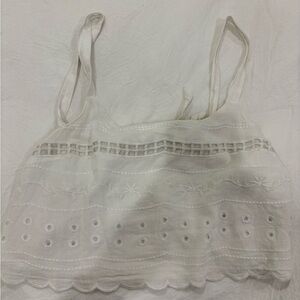 La Hearts Ivory Crochet Detail Top